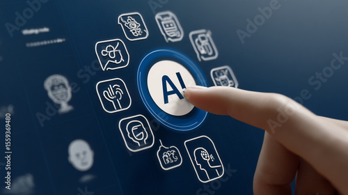 Businessman use artificial intelligence AI technology for enhanced work efficiency data analysis and efficient tools, Unlocking work potential with AI 