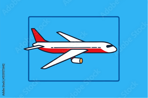 Vector illustration of an airplane icon for travel and aviation