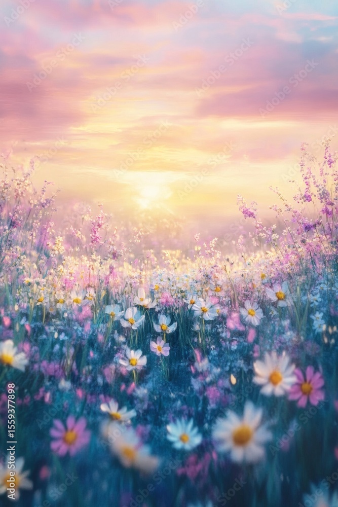 Fototapeta premium Magical Field at Sunset