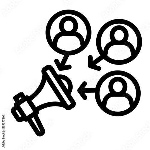 Affiliate Network and Influencer Partnership Icon (Outline style)