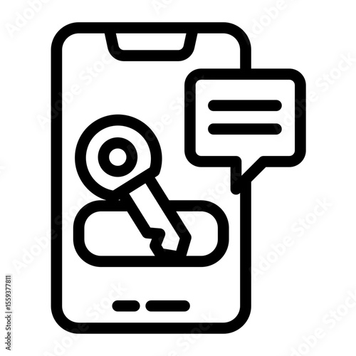 SEO Keyword Research and Search Term Icon (Outline style)