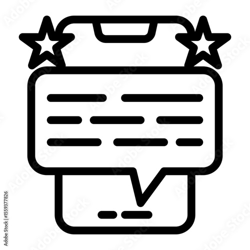 Customer Review and Satisfaction Rating Icon (Outline style)