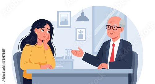 Young Woman Seeking Professional Advice