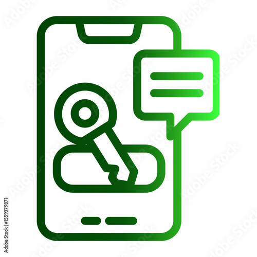SEO Keyword Research and Search Term Icon (Outline Gradient style)