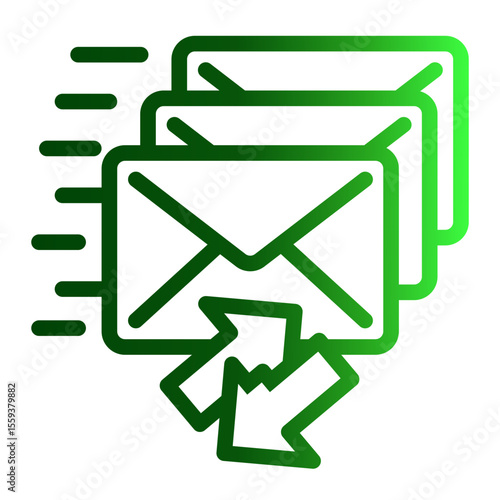 Junk Email Alert and Spam Warning Icon (Outline Gradient style)