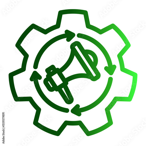 Automated Campaign and AI Advertising Icon (Outline Gradient style)