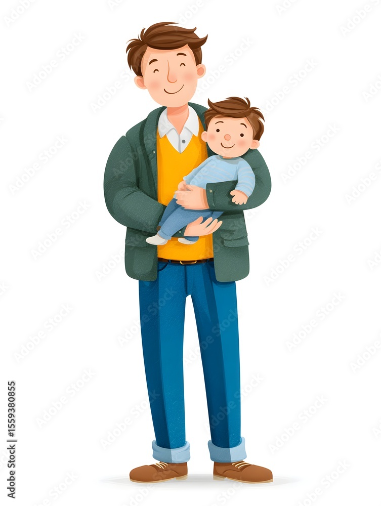 A father holds his small son lovingly in his arms with a happy smile and a casual embrace indoors image. A father holds his small son lovingly in his arms with a happy smile and a casual embrace indoors image.