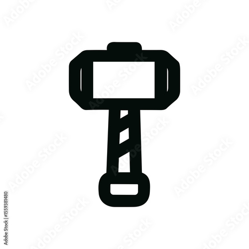 Simple Bold Line Hammer Weapon Tool Construction Repair Icon