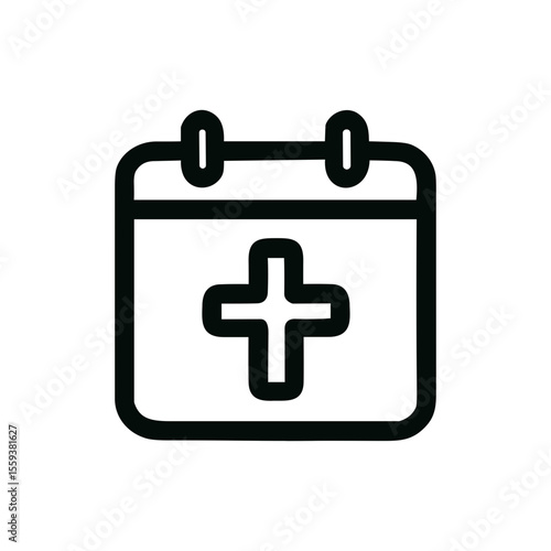 Simple Outline Medical Appointment Calendar Date Schedule Day Healthcare Icon