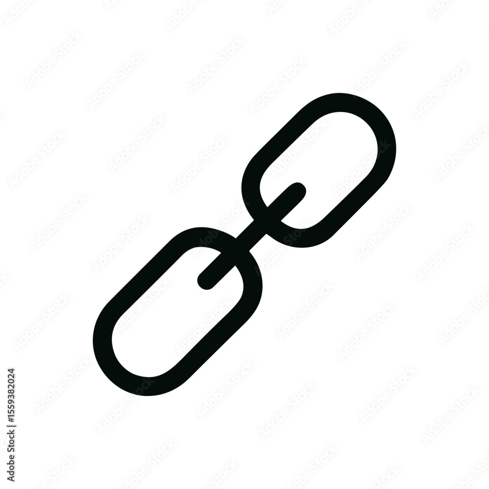 Simple Outline Style Isolated Chain Link Icon Symbol for Connection Simple Outline Style Isolated Chain Link Icon Symbol for Connection