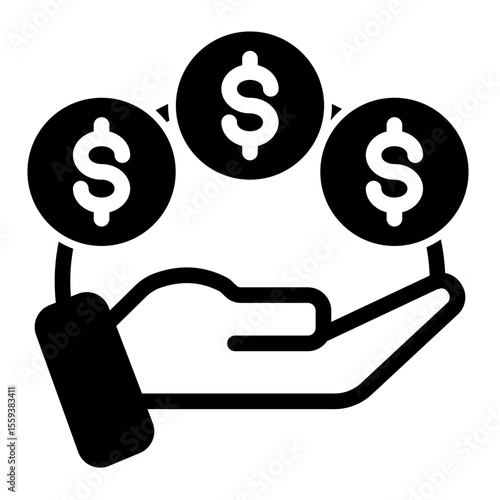 Sales Commission and Cash Reward Icon (Mixed style)