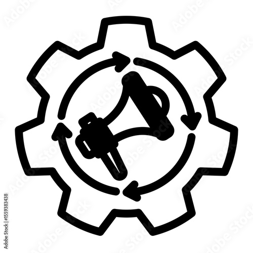 Automated Campaign and AI Advertising Icon (Mixed style)