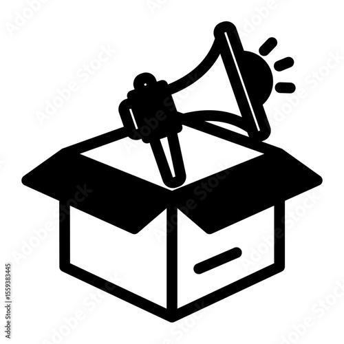 Product Reveal and Promotional Unboxing Icon (Mixed style)