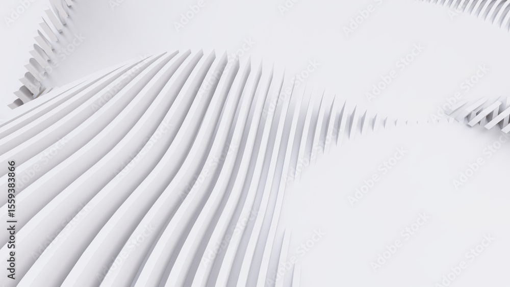 Abstract Curved Shapes. White Circular Background. Abstract Curved Shapes. White Circular Background.