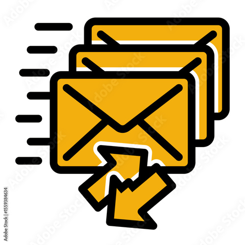 Junk Email Alert and Spam Warning Icon (Solid Color Lineal style)