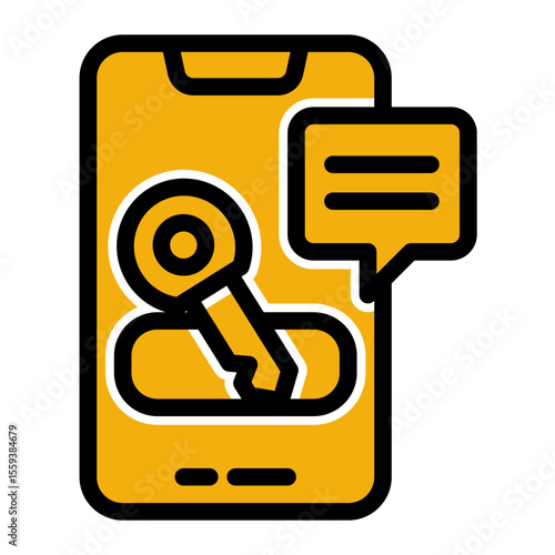 SEO Keyword Research and Search Term Icon (Solid Color Lineal style)