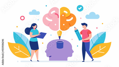 Creative Writing Group Writing promotes brain health by stimulating imagination and creativity and joining a community writing group allows you to share your work receive feedback. Vector illustration