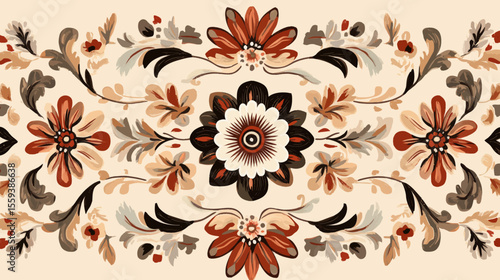 This design combines an ethnic pattern texture with a background print, featuring an abstract seamless modern textile, an ethnic style illustration of a graphic fabric, a geometric decorative