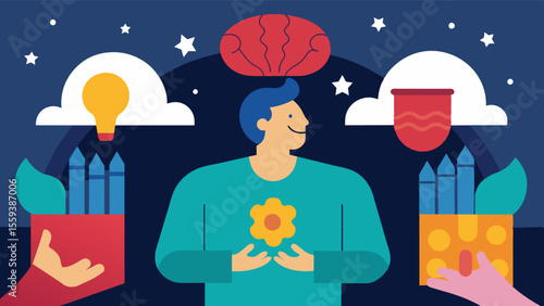 Attending a play or theater production can stimulate various areas of the brain enhancing emotional intelligence and empathy.. Vector illustration