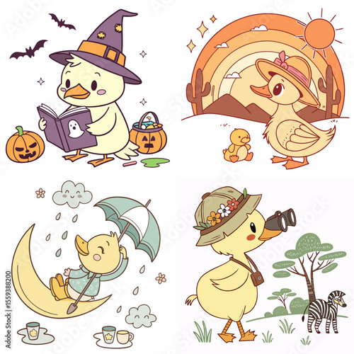 High-Quality ducks Illustrations in Various Styles – SVG Bundle