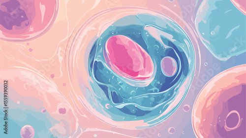 Fertilization of the Ovum Flat Vector Illustration
