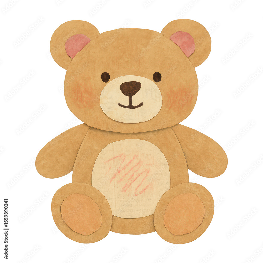 Fototapeta premium PNG Cute hand-drawn teddy bear illustration.