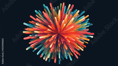 Colorful Firecracker Firework Vector Design for Festival Celebration