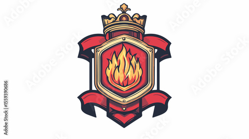 Fire Department Emblem Flat Vector Illustration