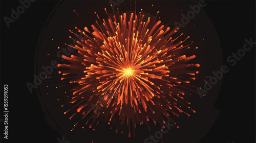 Flat Vector Fireworks Icon Illustration