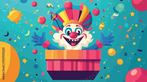 Creative Flat Vector Illustration of April Fools' Day Box, Playful and Colorful Design