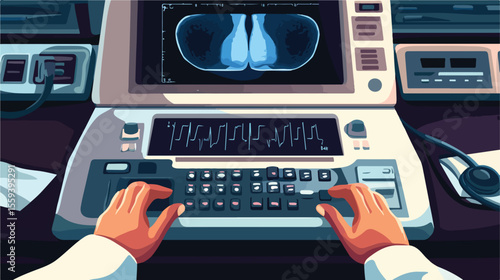 Professional Doctor Performing Ultrasound Scan Diagnosis