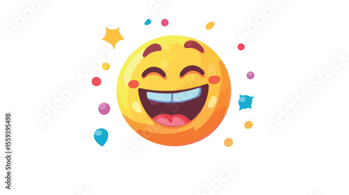 April Fools Day Emoji Flat Vector Illustration