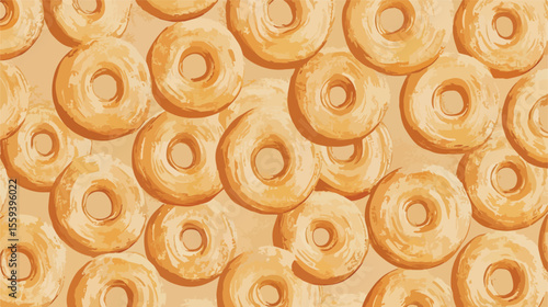 Sweet Donut Pastries Seamless Vector Illustration Pattern