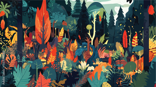 Forest Fires Disaster Flat Vector Illustration