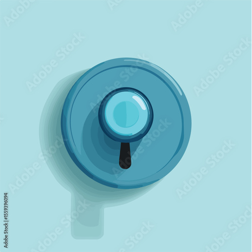 Modern Flat Vector Illustration of a Stylish Doorknob
