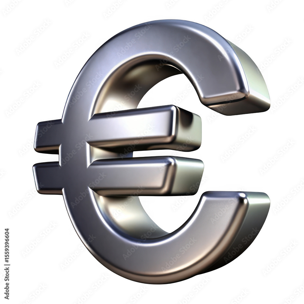 Fototapeta premium 3d euro symbol isolated on transparent background