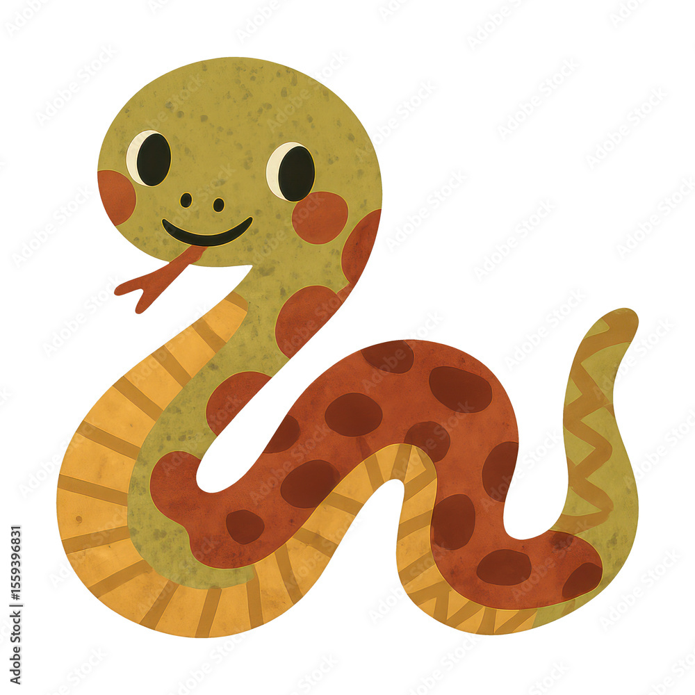 Fototapeta premium PNG Cute cartoon snake illustration.