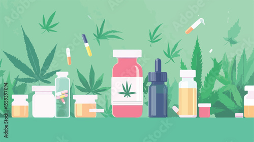 Professional Flat Vector Illustration of Drugs and Medicine