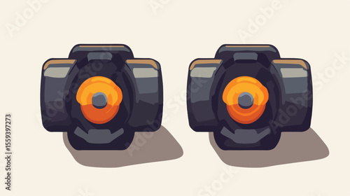 Flat Vector Illustration of Dumbbell Gym Tool