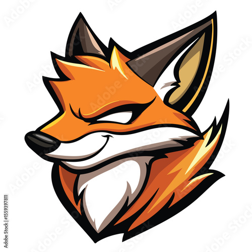 Playful Fox Cartoon Vector Illustration on White Background