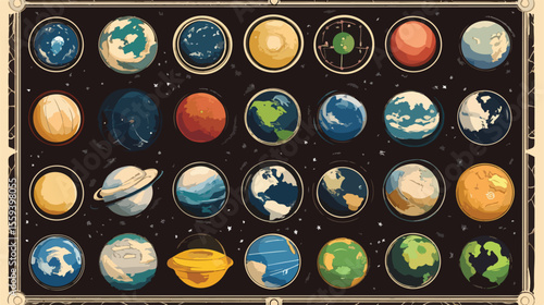 Eco-Friendly Earth Poster with Planet and Set I