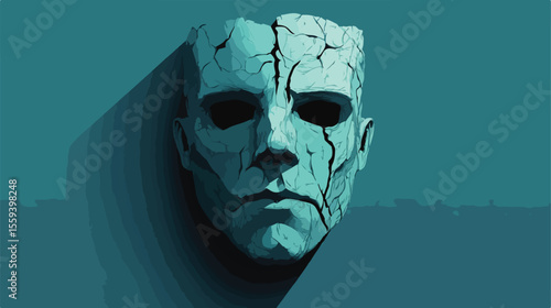 Frankenstein Mask Halloween Costume Face Flat View