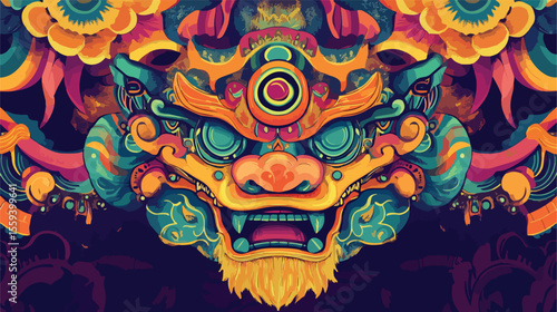Fun Fair Carnival Flat Vector Illustration Center