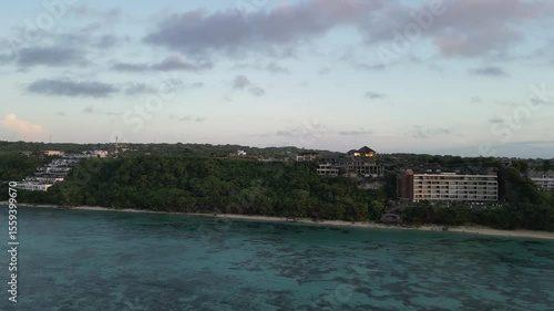 Shot of Bali Cliffs with Oceanfront Hotels and Villas