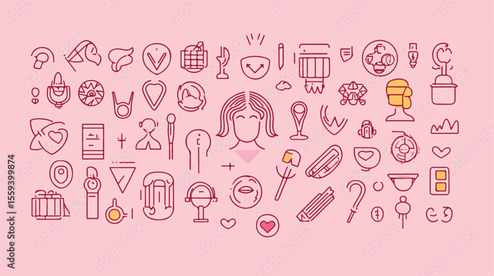 Empowering Feminism Movement Icon on Pink Background Featuring Female Symbol Empowering Feminism Movement Icon on Pink Background Featuring Female Symbol