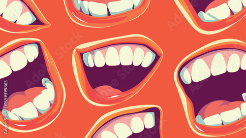 Cheerful Humoristic Laughing Smile Pattern Decoration