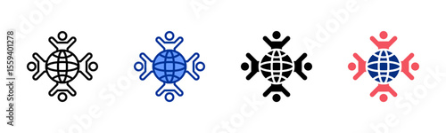 Diversity icon sheet multiple style collection