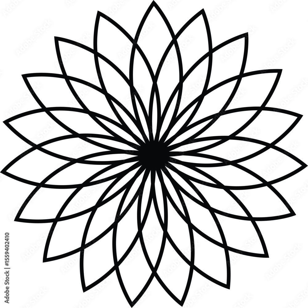 Obraz premium black and white flower vector