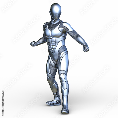 男性サイボーグ　3DCGレンダリング