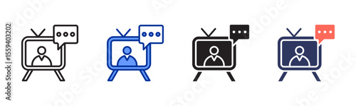 News Anchor icon sheet multiple style collection